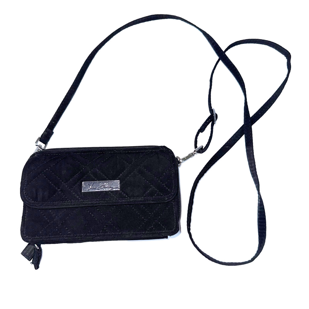 Vera Bradley Bag Small Black Diamond Seams Wallet Bag Purse 7 x 4‎ x 3 inches